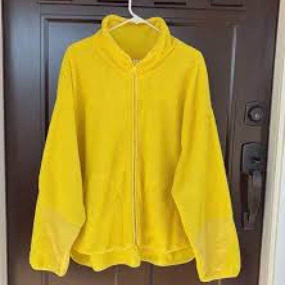 Free People Movement Fleece Zip Up Jacket Neon Yellow Medium